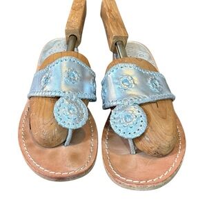 Jack Rogers Silver Leather Sandals – Size 8.5
